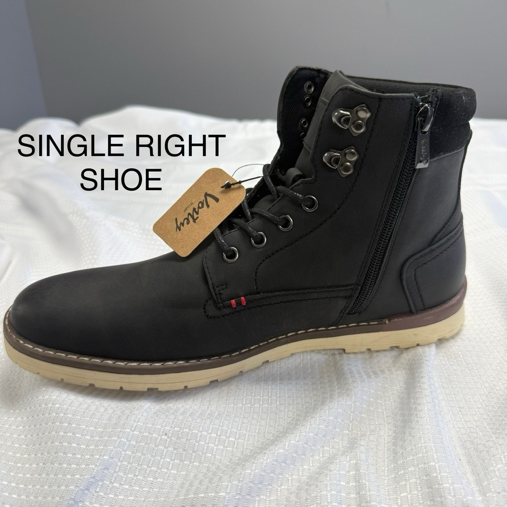 AMPUTEE SINGLE RIGHT Vostey Mens 10.5 Motorcycle Boot Black Lace Up
